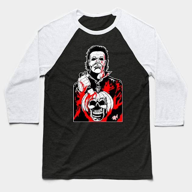 Michael Myers Baseball T-Shirt by ArtofOldSchool